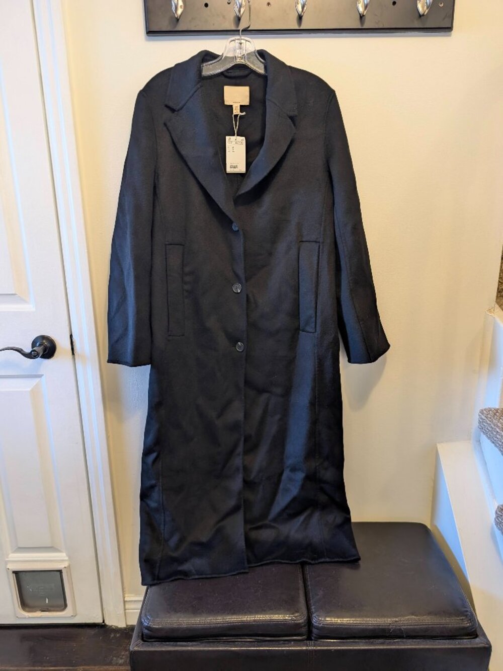 H&M Black Wool Blend Coat